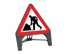 Roadworks Ahead Q Sign